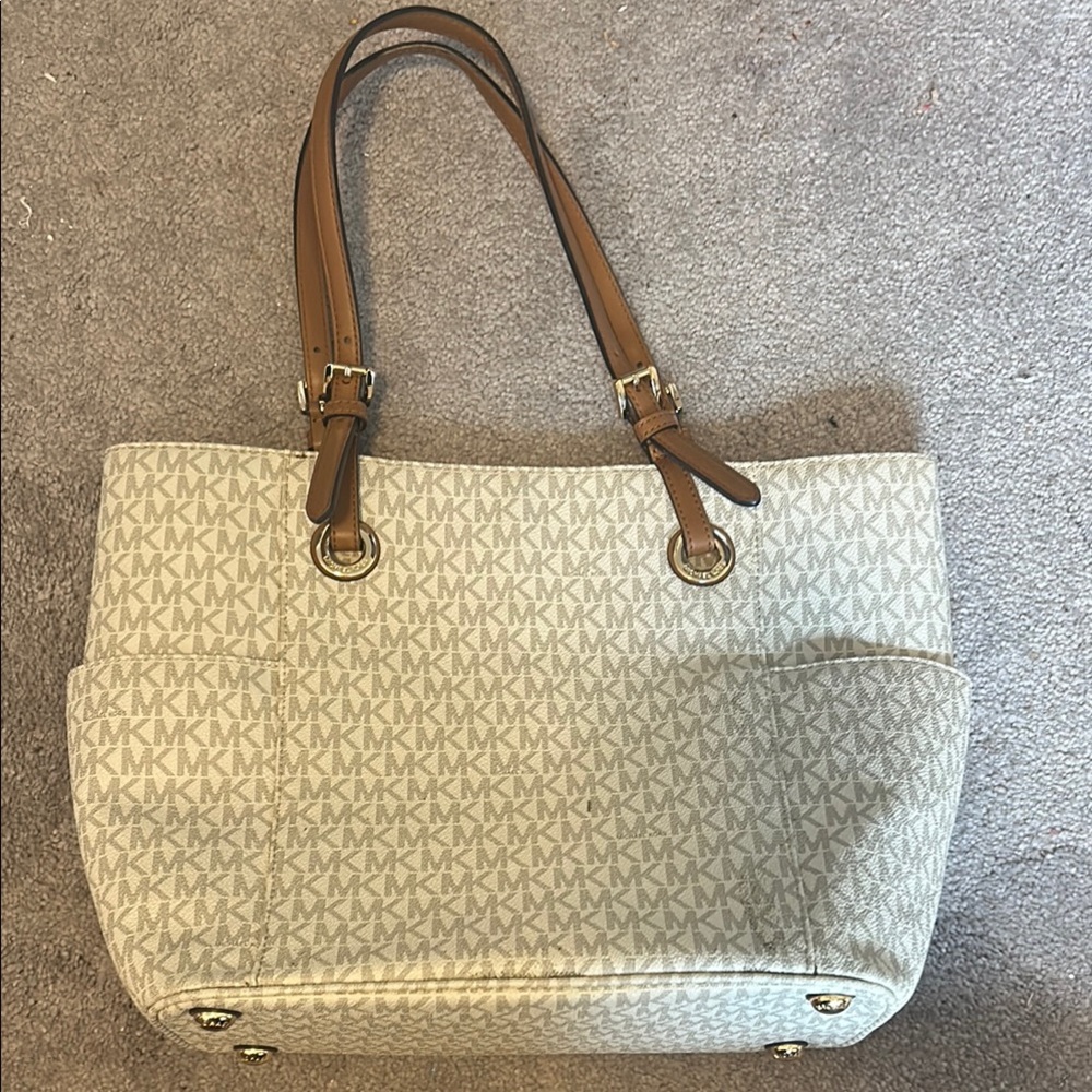 Michael Kors Cream and Tan Classic Tote